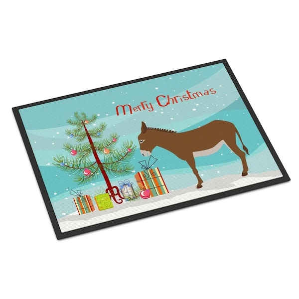 Carolines Treasures Cotentin Donkey Christmas Indoor or Outdoor Mat - 18 x 27 in. BB9216MAT - main